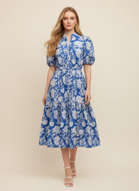 ANDREA- FLORAL PRINT TIERED MIDI DRESS