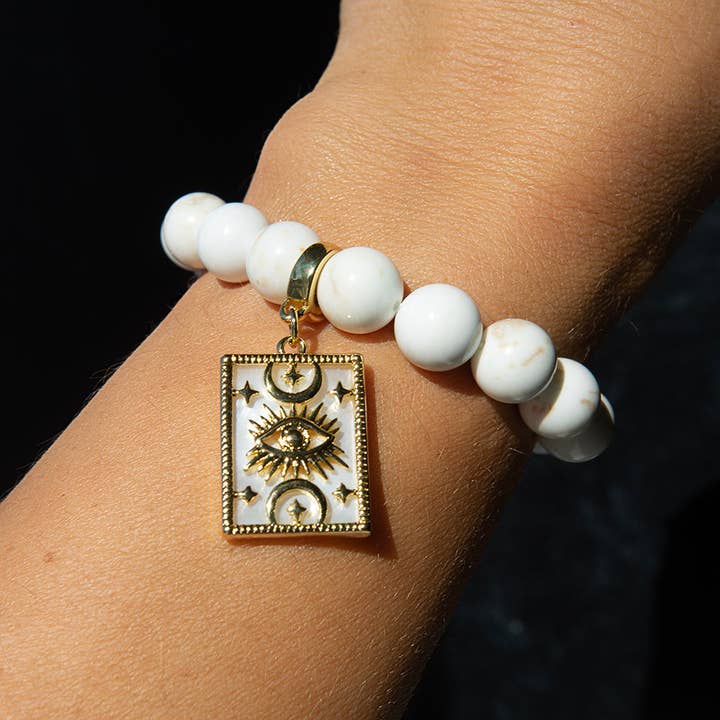 Medallion Charm, Mother of Pearl, Charm Bar | Bag Charm