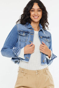 Shelby-Crop Fray Hem Jacket