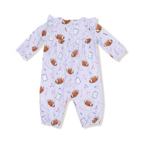 Touchdown Time - Lavender - Ruffle Sleeve Romper