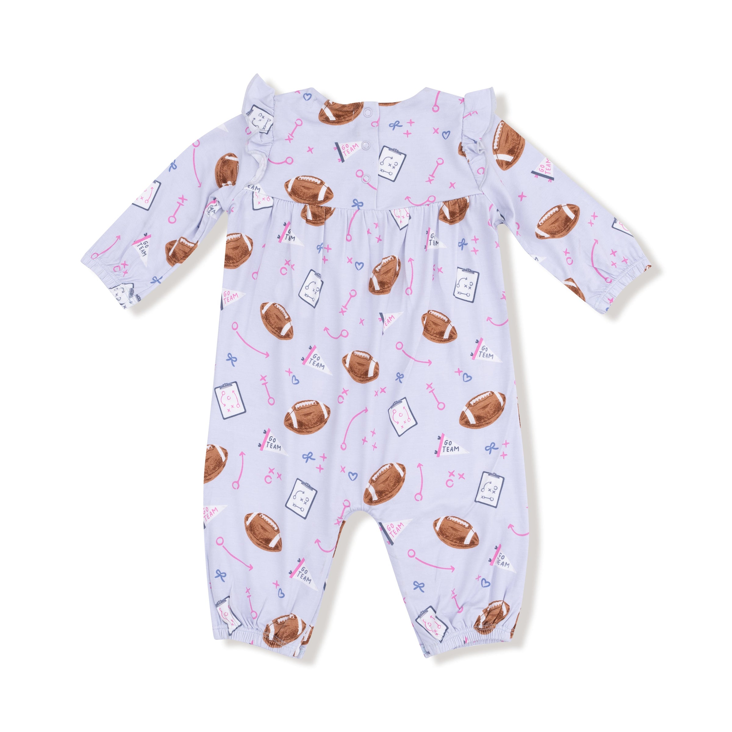 Touchdown Time - Lavender - Ruffle Sleeve Romper