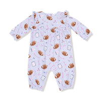 Touchdown Time - Lavender - Ruffle Sleeve Romper