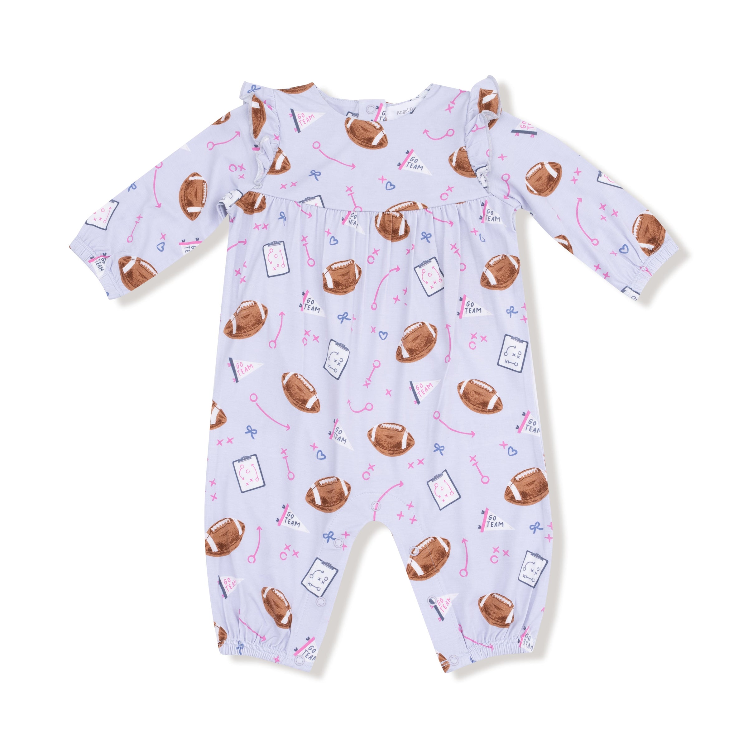 Touchdown Time - Lavender - Ruffle Sleeve Romper