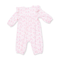Ballet Shoes Ribbon Stripe - Ruffle Sleeve Snap Romper