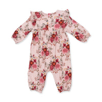 Sabrina Floral - Ruffle Sleeve Snap Romper