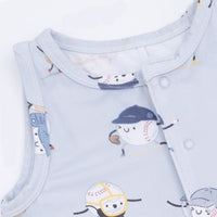 Baseballs Playing Baseball - Sleeveless Shortie Romper