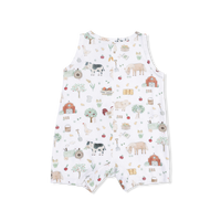 Cute Farm Animals Uni - Sleeveless Shortie Romper