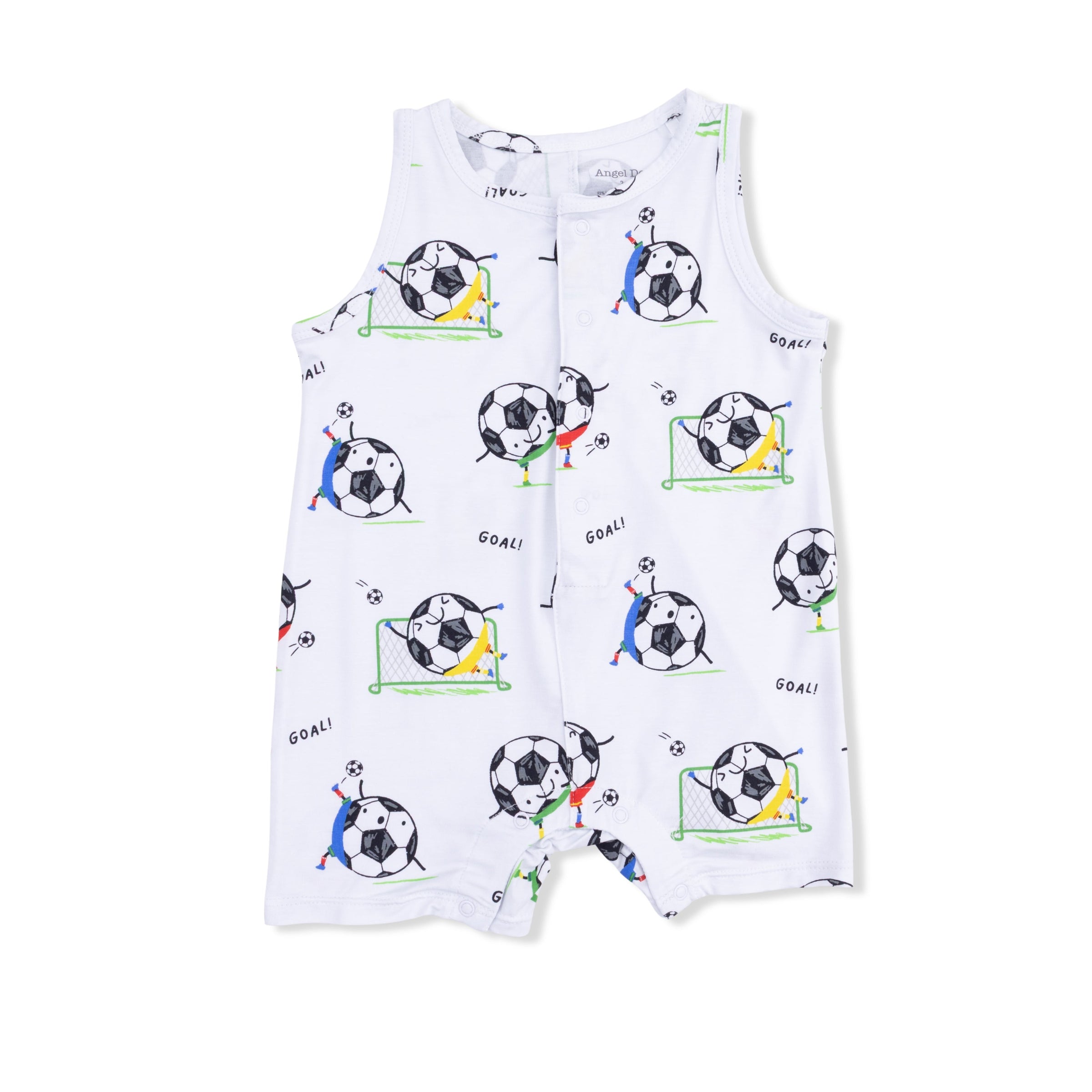 Soccer Balls Playing Soccer  Blue - Sleeveless Shortie Romper