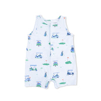 Vintage Golf Carts Blue - Sleeveless Shortie Romper
