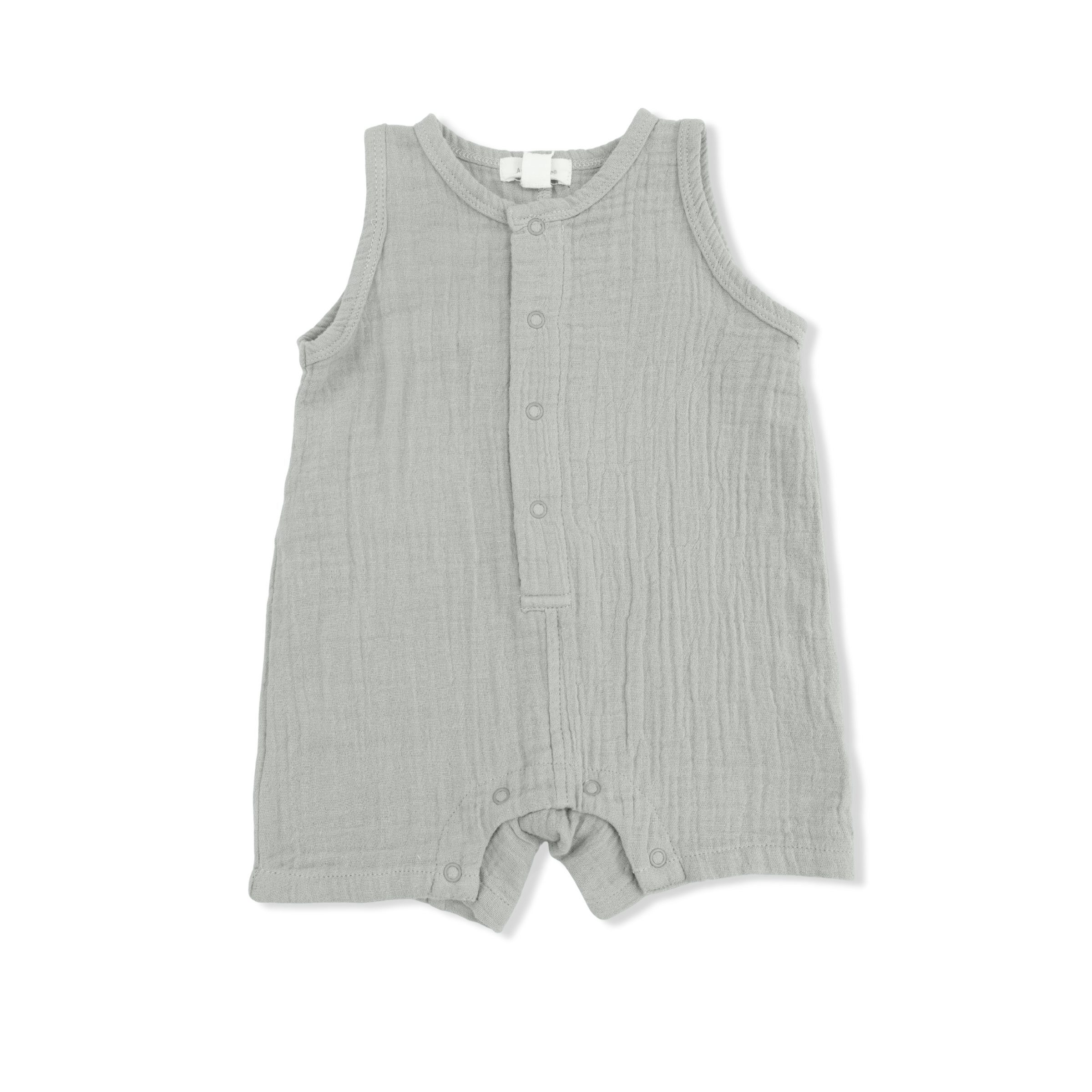 Solid Muslin Desert Green - Sleeveless Shortie Romper