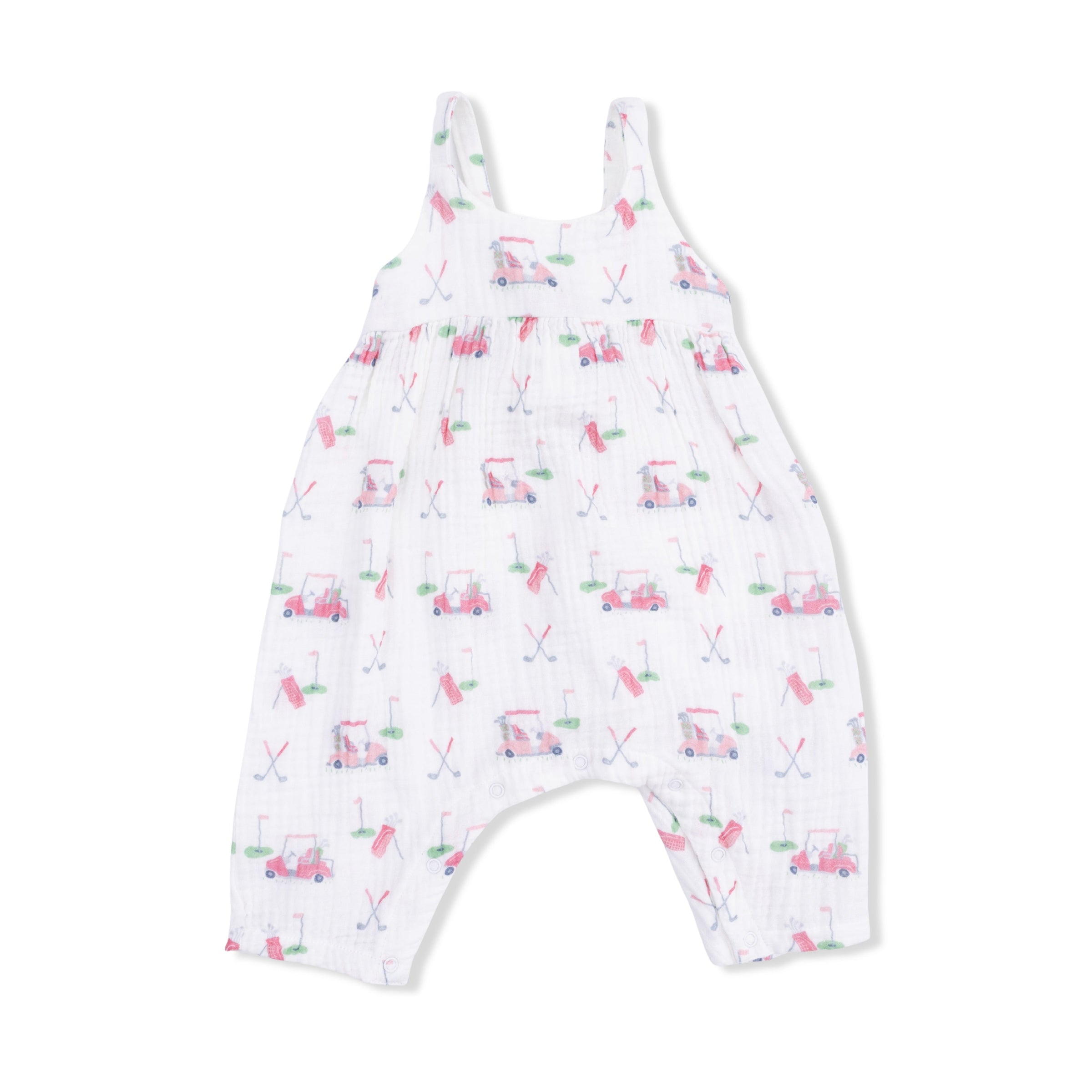 Baby Golf Carts Pink - Tie Back Romper