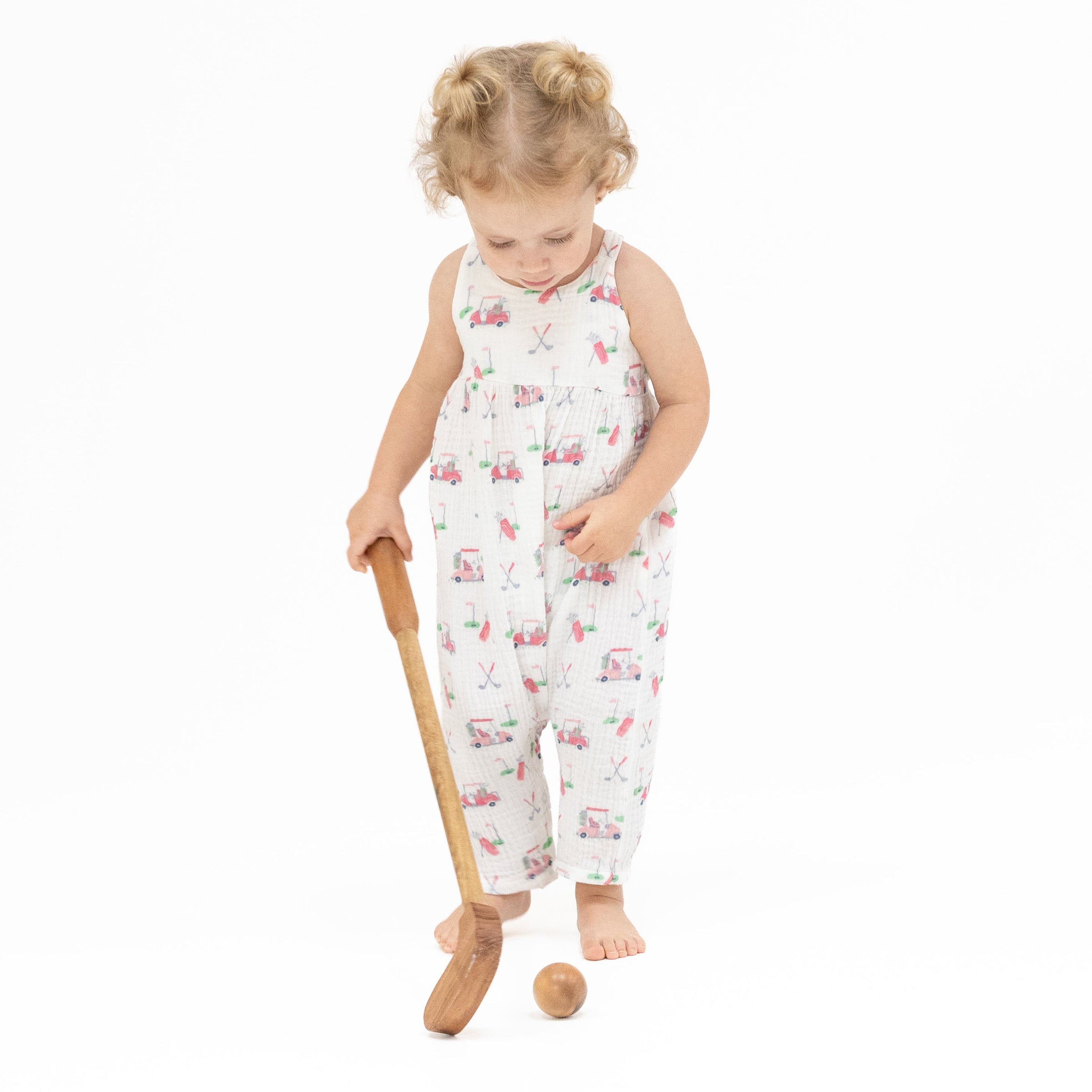 Baby Golf Carts Pink - Tie Back Romper