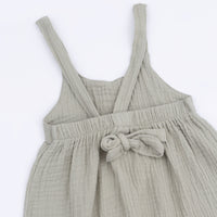 Solid Muslin Desert Green - Tie Back Romper