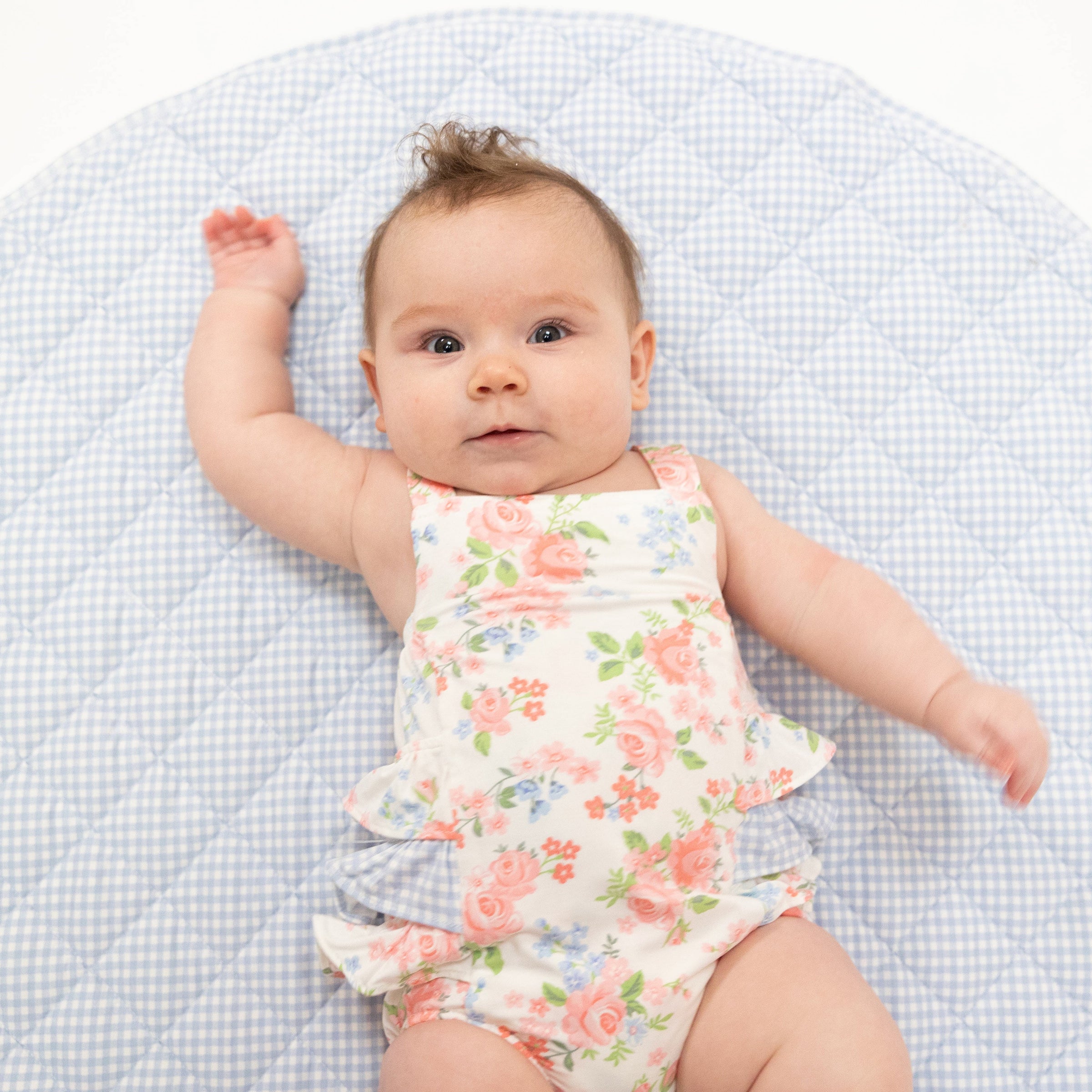 Cute Little Roses - Ruffle Sunsuit
