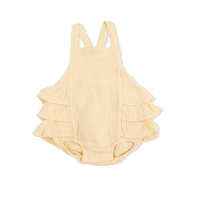 Solid Muslin Italian Straw - Ruffle Sunsuit