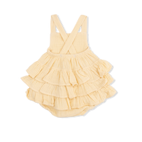 Solid Muslin Italian Straw - Ruffle Sunsuit
