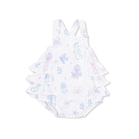 Floral Sea Creatures - Ruffle Sunsuit