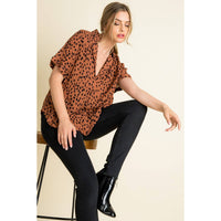 Marla-Collared Print Blouse