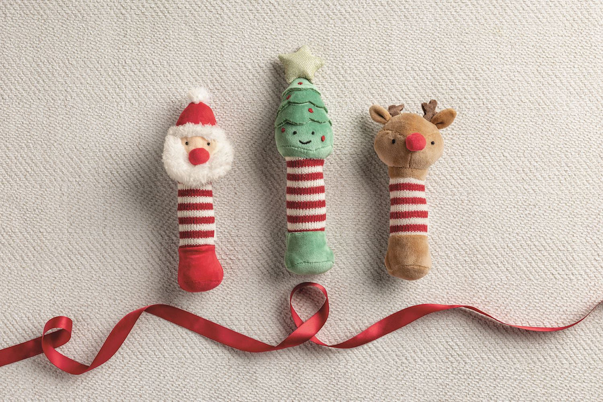 Christmas Rattles – Soft Minky Plush Baby Rattle