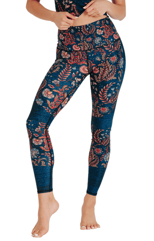 Festival Denim Printed Yoga Leggings