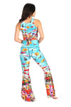 Flower Bomb Printed Bell Bottoms