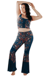 Festival Denim Printed Bell Bottoms