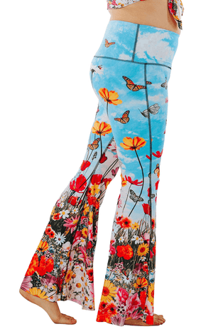 Flower Bomb Printed Bell Bottoms