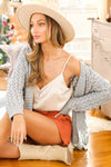 Frances-Patch Pocket Textured Crochet Knitted Cardigan