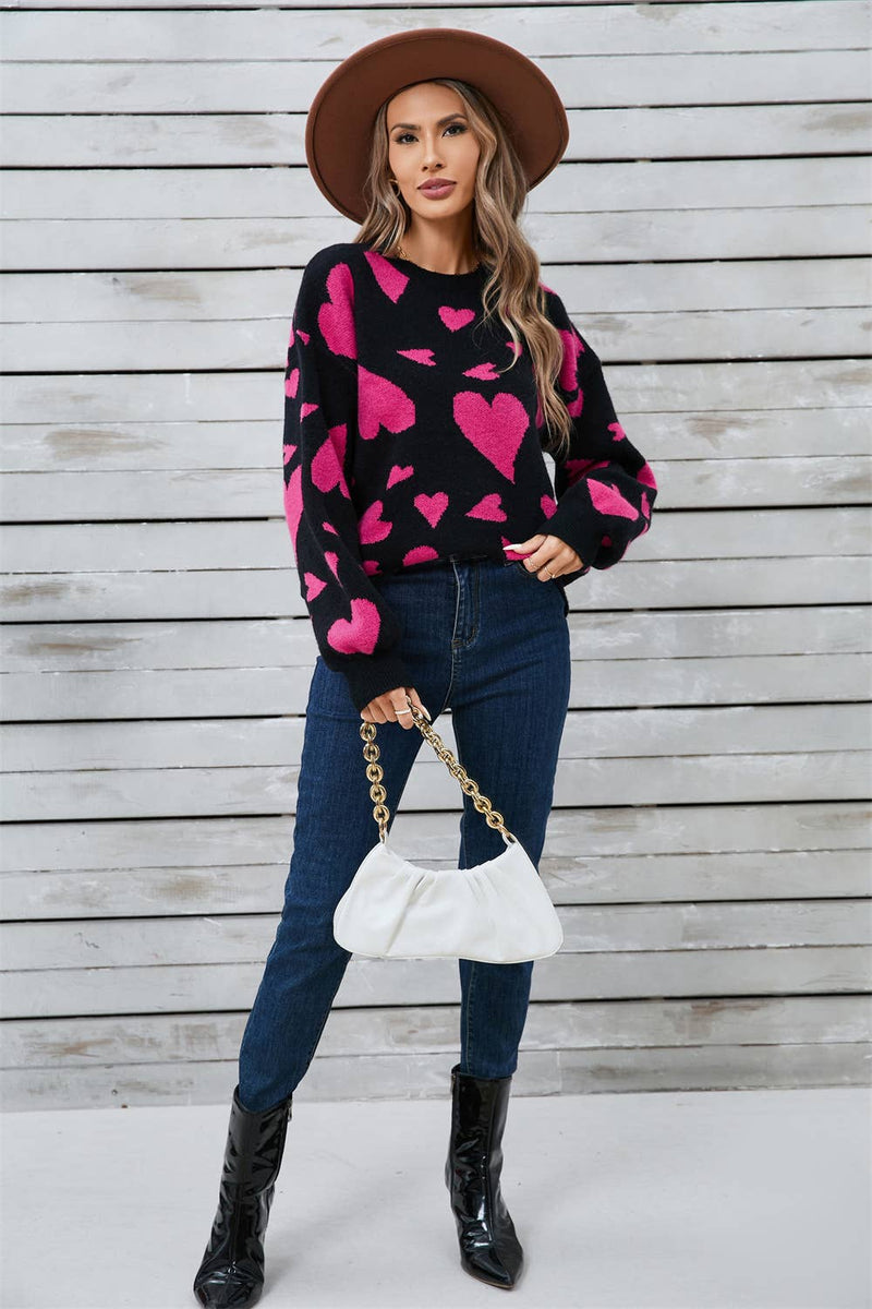 Valentine's Day Wild Hearts Jacquard Sweater