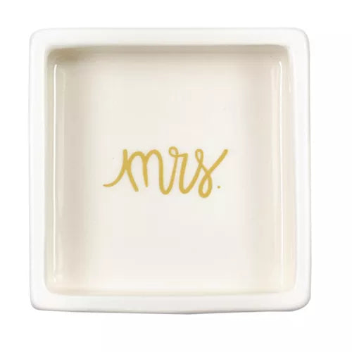 Mr. and Mrs. Square Trinket Bowl Set of 2