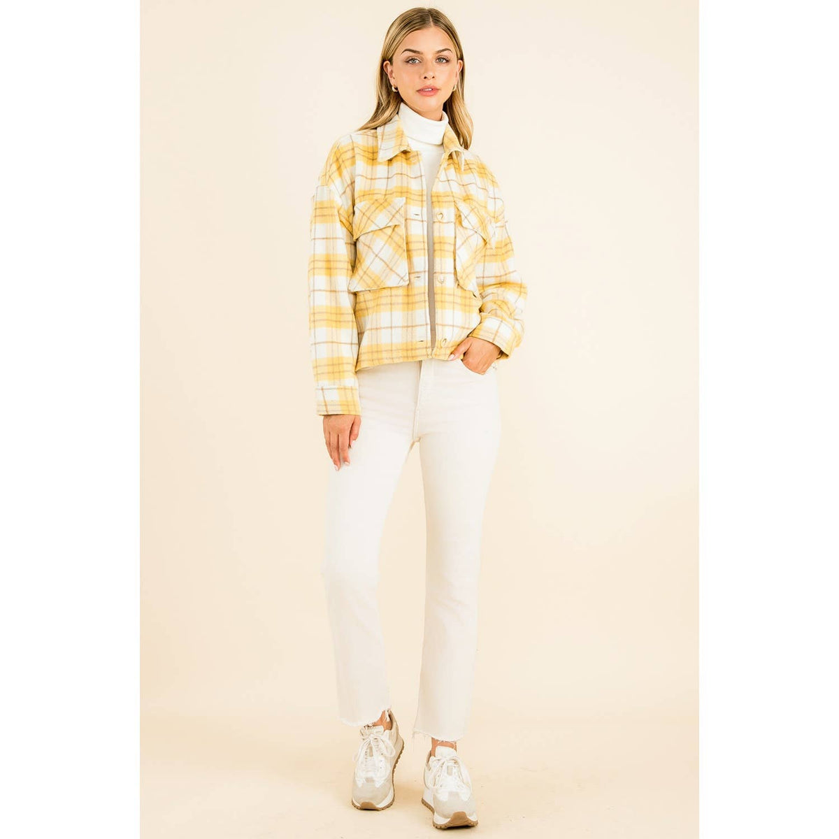 KAYLA - Plaid Button Up Jacket