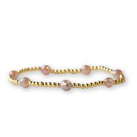 Gold Beaded Bracelets-Dot, Sunstone