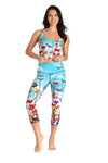 Flower Bomb Printed Yoga Crops