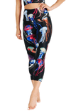 Electric Flow Printed Yoga Crops