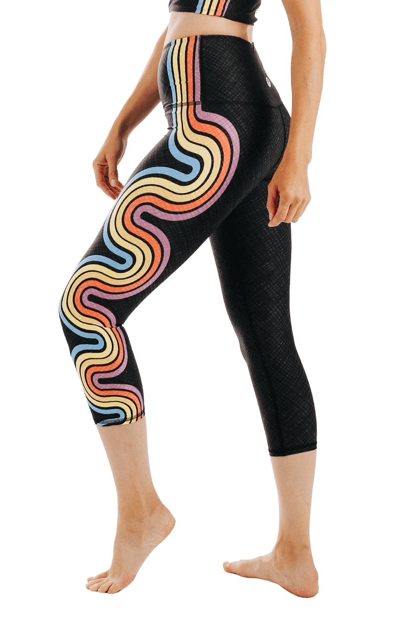 Double Rainbow Printed Yoga Crops