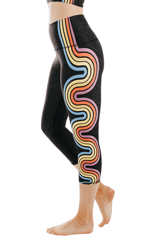 Double Rainbow Printed Yoga Crops