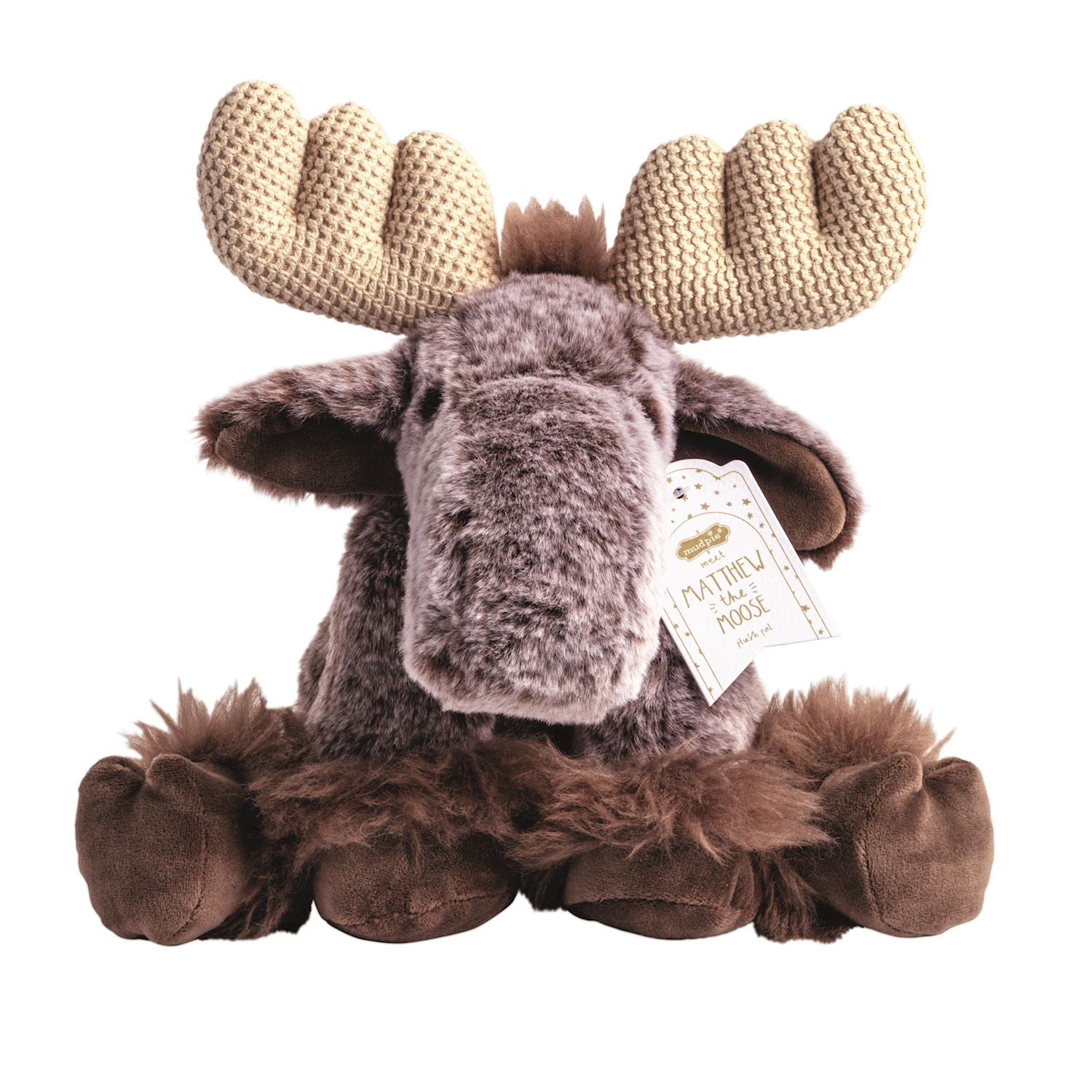 Matthew The Moose Plush Pal – Soft Fur Plush with Sweater Knit