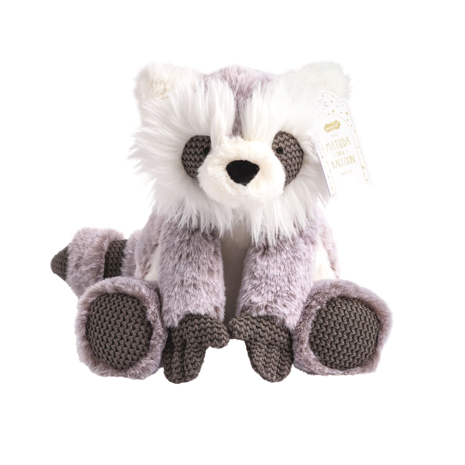 Matilda The Raccoon Plush Pal – Soft Fur Plush with Sweater Knit