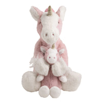 Unicorn Mama & Baby Plush Set – Magnetic Hands Hold the Baby