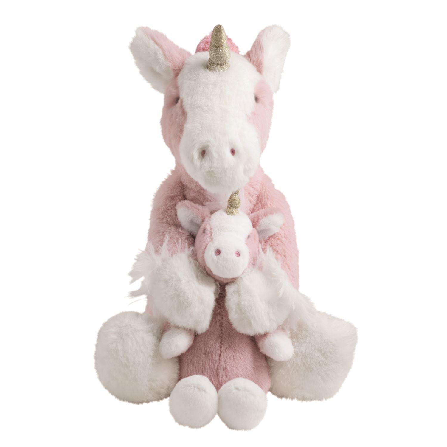 Unicorn Mama & Baby Plush Set – Magnetic Hands Hold the Baby