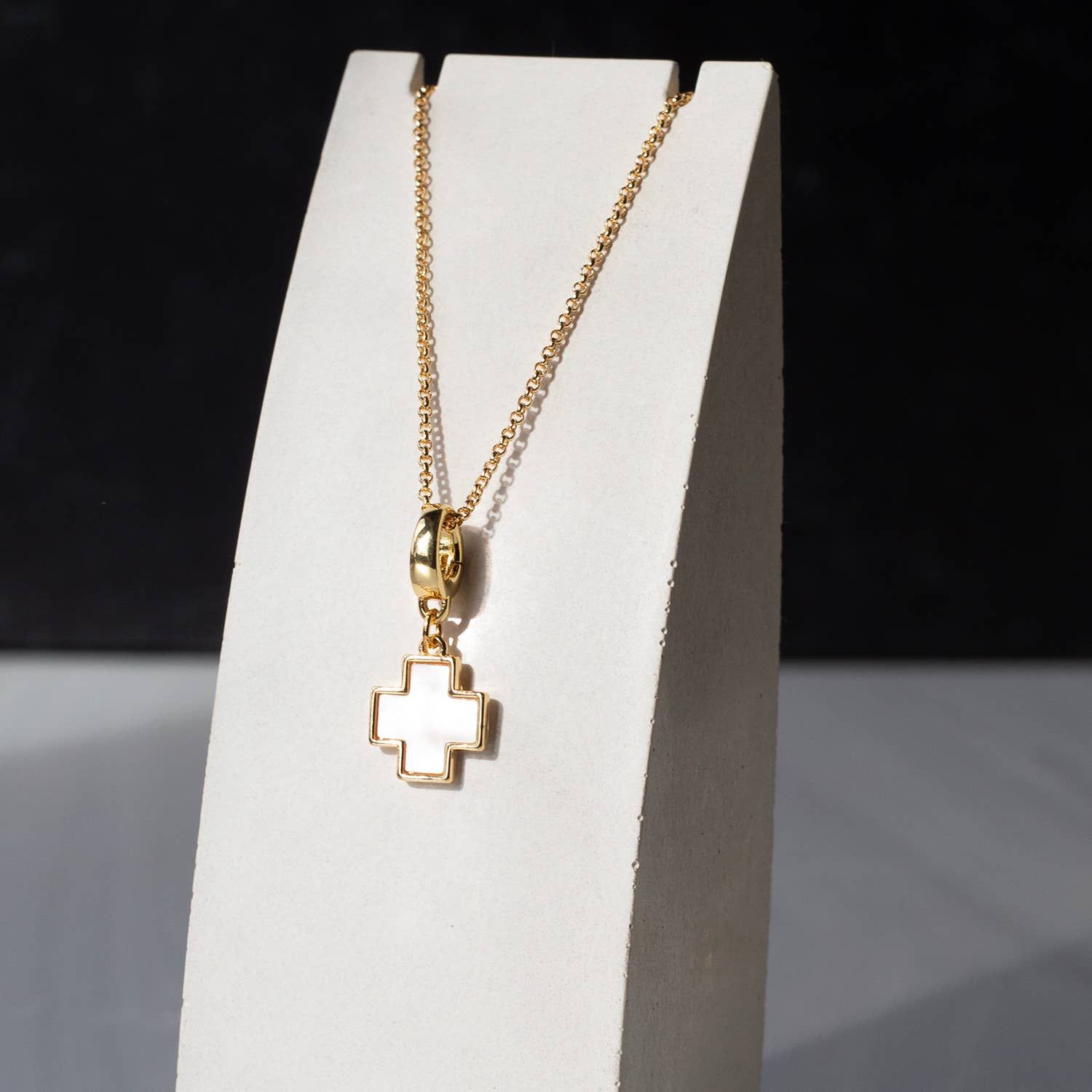 Cross Charm, Mother of Pearl, Charm Bar | Charm Necklace or Bracelet