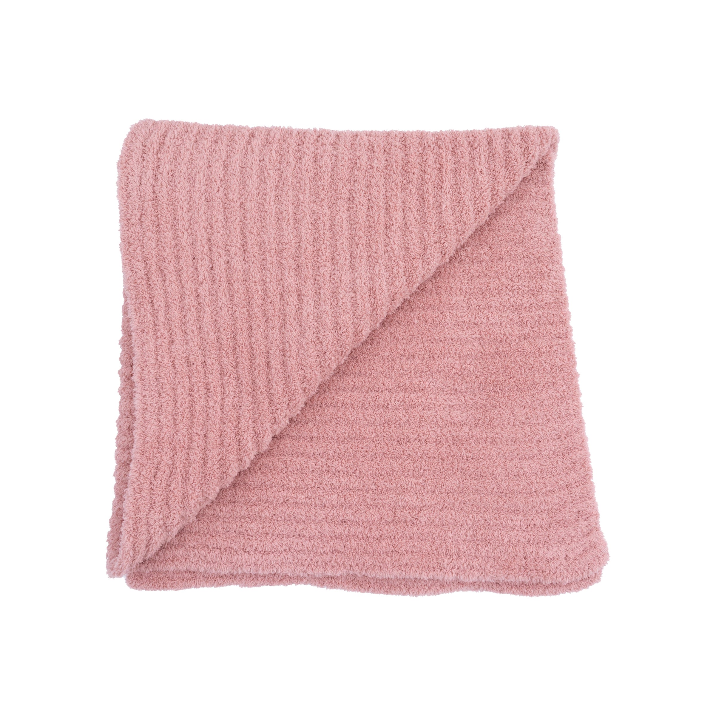 Chenille - Rose Blanket with Striped Texture