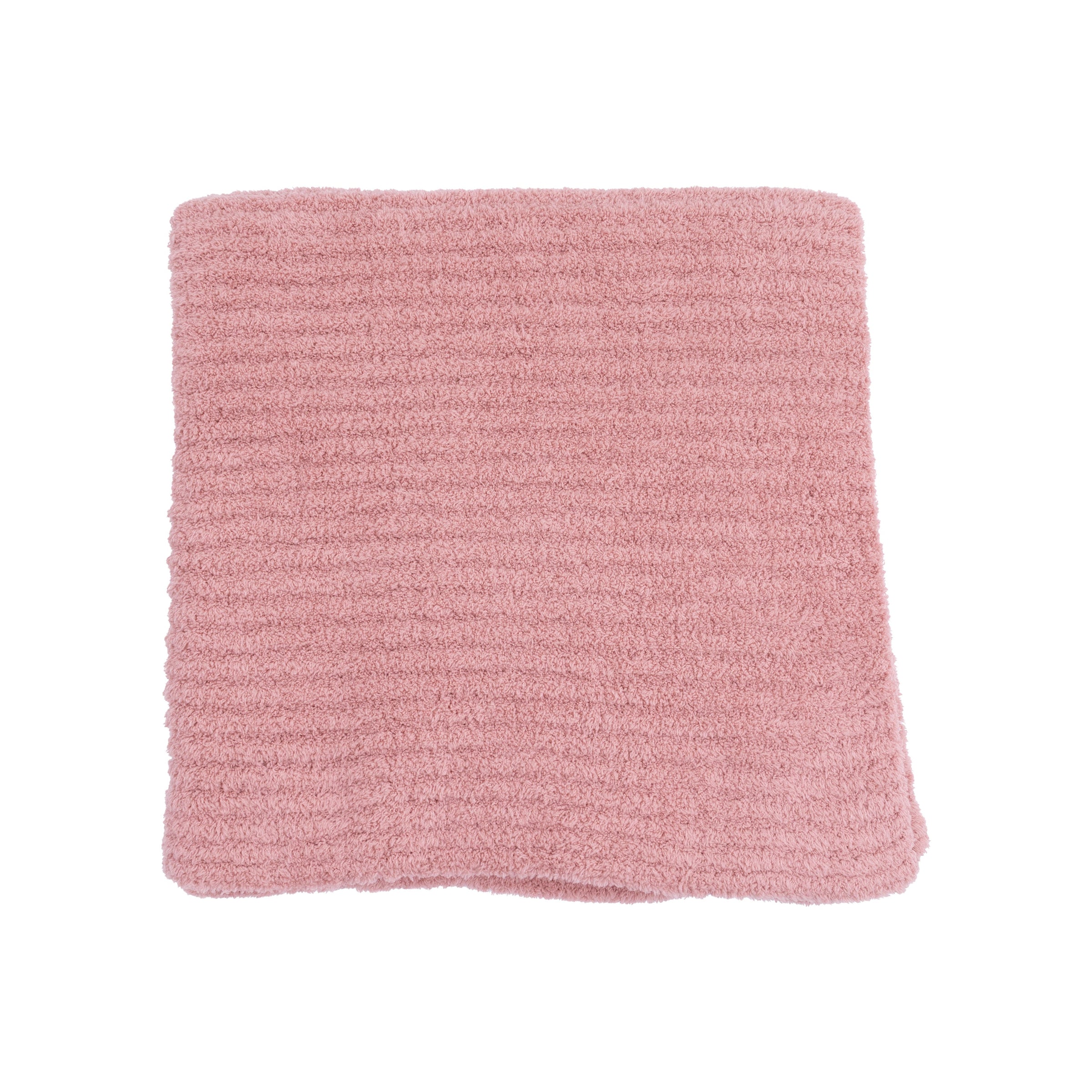 Chenille - Rose Blanket with Striped Texture