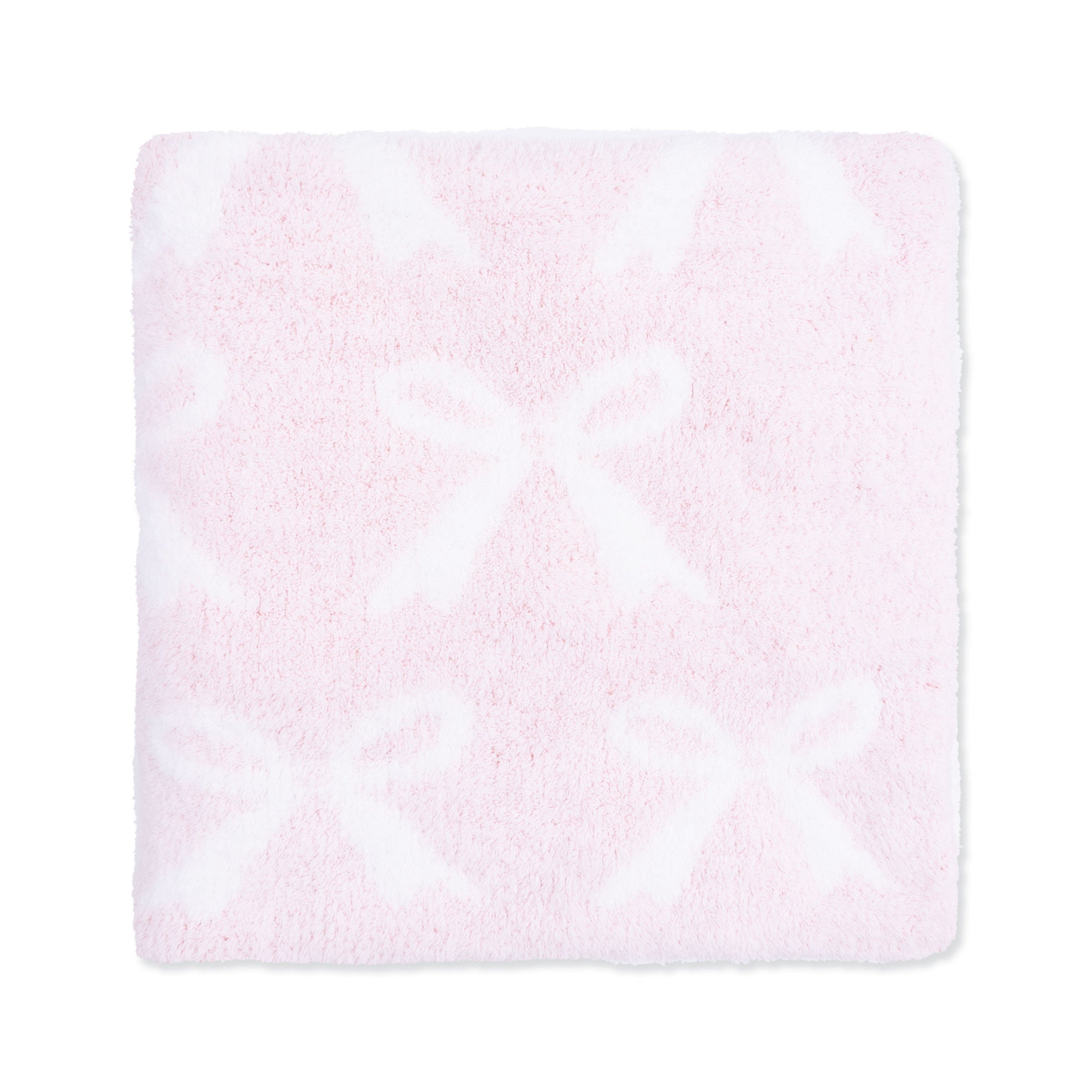 Chenille - Baby Pink Bow Blanket