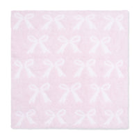 Chenille - Baby Pink Bow Blanket