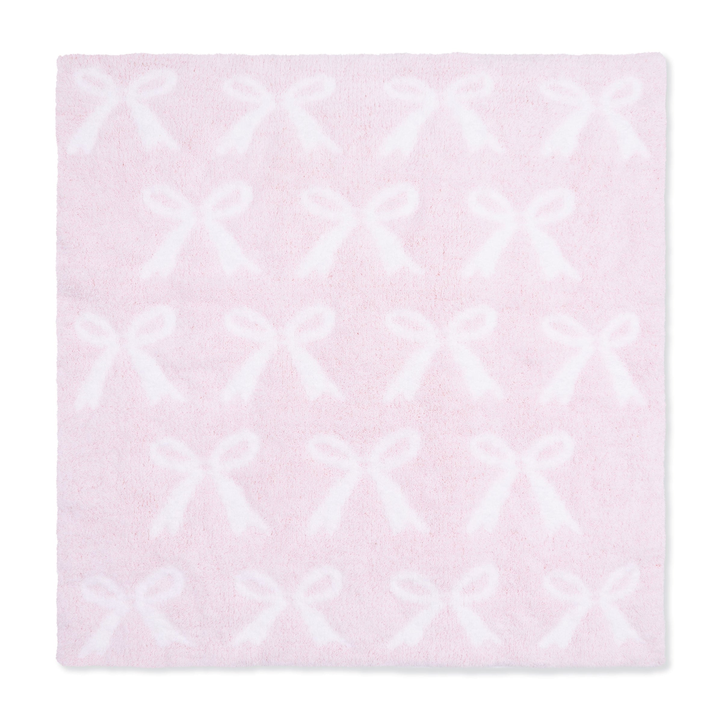 Chenille - Baby Pink Bow Blanket