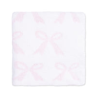 Chenille - Baby Pink Bow Blanket