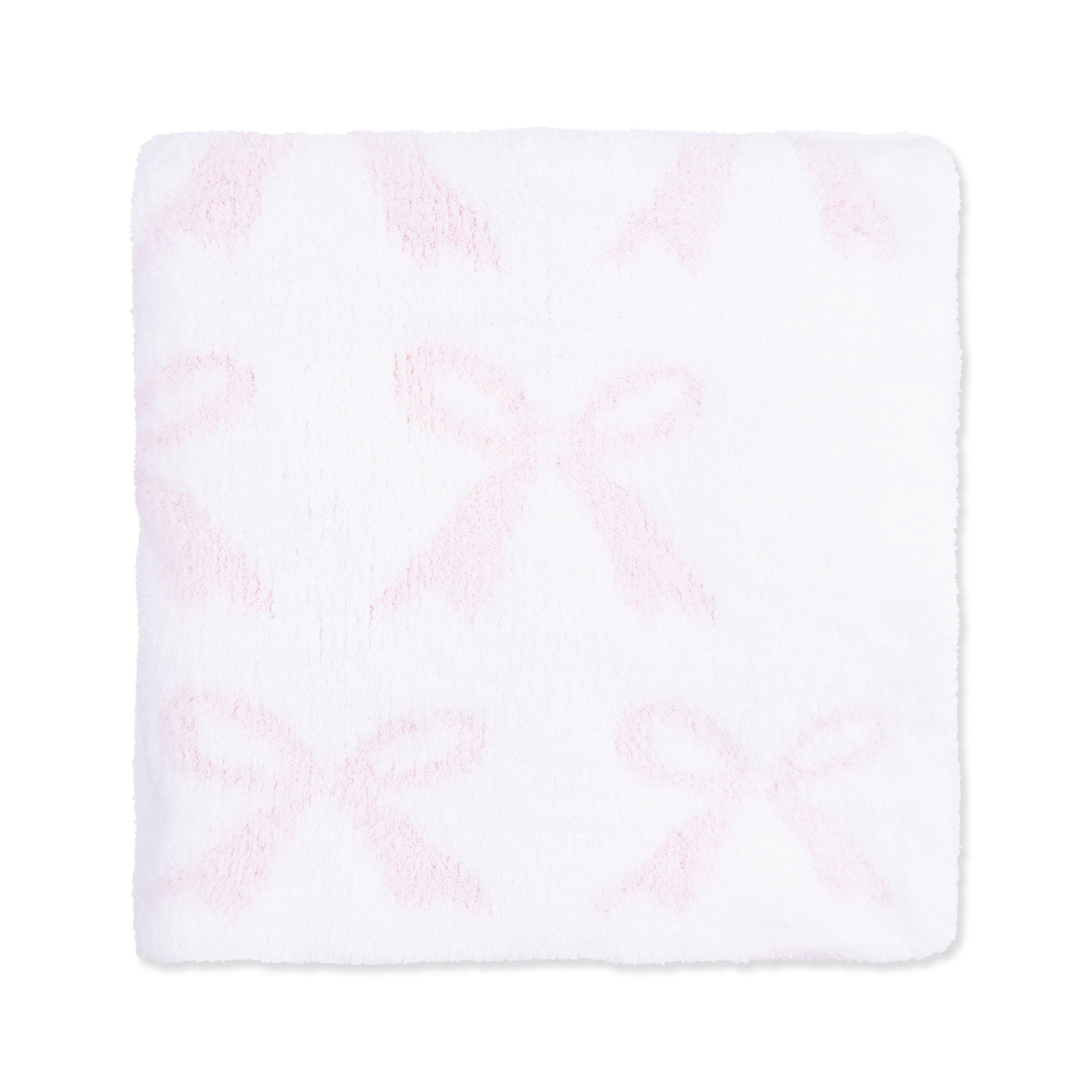 Chenille - Baby Pink Bow Blanket