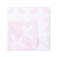 Chenille - Baby Pink Bow Blanket