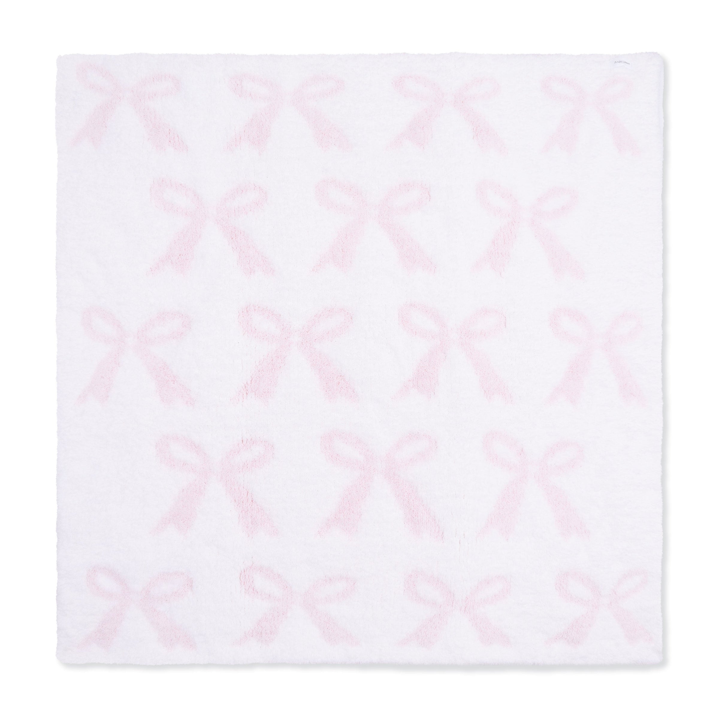 Chenille - Baby Pink Bow Blanket